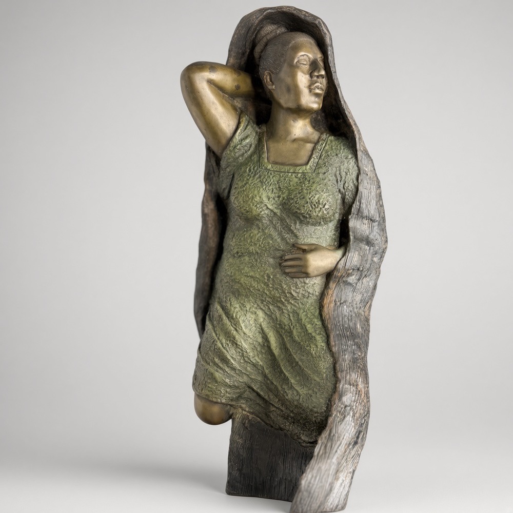Bronze Sculpture Woman Sleeping in a Hammock